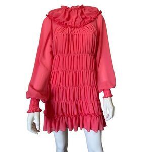 Nasty Gal- Tier She Comes Chiffon Mini Dress size US-6